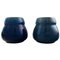 Swedish Art Deco Lidded Vases in Dark Blue Faience from Rörstrand, 1930s, Set of 2, Image 1