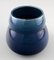 Vases à Couvercle Art Deco en Faïence Bleu Foncé de Rörstrand, Suède, 1930s, Set de 2 3