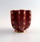 Red Rubin Pottery with Red Glaze with by Gold Upsala-Ekeby for Gefle, 20th Century, Set of 4, Image 2
