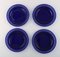 Plates and Bowls in Dark Blue Art Glass by William Steberg for Gullaskuf, 1960s, Set of 7 2