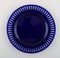 Plates and Bowls in Dark Blue Art Glass by William Steberg for Gullaskuf, 1960s, Set of 7 3