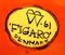 Sehr Großer Figaro Rasierpult oder Wandtafel in Orange von Bjorn Wiinblad, 1961 4
