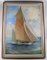 Sailing Ship with White Sails Oil on Board, 1950s, Image 2