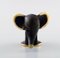 Éléphant Line Gold Noir en Bronze par Walter Bosse pour Herta Baller, 1950s 3