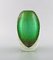 Italian Murano Vase in Green Mouth-Blown Art Glass with Bubbles, 1960s, Image 2