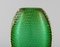 Italian Murano Vase in Green Mouth-Blown Art Glass with Bubbles, 1960s 3