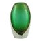 Italian Murano Vase in Green Mouth-Blown Art Glass with Bubbles, 1960s 1