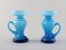 Swedish Modern Turquoise Art Glass Vases and Dish, 20th Century, Set of 5 2