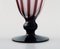 Murano Vase on Foot with Cherry Colored Stripes in Mouth Blown Art Glass, 1960s 3