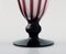 Murano Vase on Foot with Cherry Colored Stripes in Mouth Blown Art Glass, 1960s, Image 3