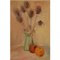 Huile sur Panneau Pommes et Chardin par Ray Letellier, 1959 1