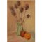 Pommes et Chardin Still Life Oil on Panel by Ray Letellier, 1959, Image 1