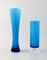 Vintage Swedish Turquoise Art Glass Vases, Set of 5, Image 2