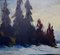 Paisaje de invierno con aceite forestal sobre lienzo de Axel Lind, siglo XX, Imagen 3