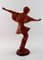 Österreichische Keramos Dancing Woman Figur aus rotem Ton, 1940er 2