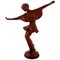 Austrian Keramos Dancing Woman Figure in Red Clay, 1940s 1