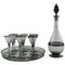 Art Deco Art Glass 9-Piece Liqueur Set with Decanter by Simon Gate for Orrefors, 1950s, Set of 11 1