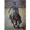 Cowboy Ölgemälde auf Leinwand, 20. Jahrhundert 1