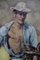 Cowboy Ölgemälde auf Leinwand, 20. Jahrhundert 3