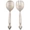 Acanthus Serving Spoons and Forks in Sterling Silver from Georg Jensen, 20th Century, Set of 2 1