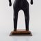 Standing Man on Base Carved in Wood of Naivist Folk Art from Haiti 4