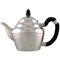 Antique Teapot in Hammered Silver with Handle in Ebony from Georg Jensen 1