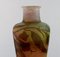 Jarrón Vase de vidrio artístico marrón esmerilado y escarchado de Emile Gallé, 1910, Imagen 7