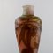 Jarrón Vase de vidrio artístico marrón esmerilado y escarchado de Emile Gallé, 1910, Imagen 5