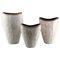 Large Modern Pottery Vases in Light Glaze and Wickerwork, Set of 3 1
