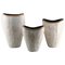 Large Modern Pottery Vases in Light Glaze and Wickerwork, Set of 3, Image 1