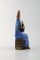 Seated Woman in Blue with Golden Rooster Figurine by Lisa Larson, Image 2