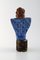 Femme Assise en Bleu avec Figurine Coq Doré par Lisa Larson 3
