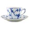 Blue Fluted Mocca Cups with Saucers from Bing & Grondahl, 20th Century, Set of 8, Image 1