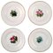 Antique Royal Copenhagen Flat Plates in Flora Danica Style, Set of 4 1