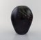 Vase aus Mundgeblasenem Schwarzem Glas von Paul Grähs 3