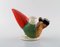 Lisa Larson Candlesholder for Gustavsberg Santa on Skates in Glazed Stoneware 3