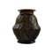 Dänische Jugendstil Vase aus dunkelgrün glasierter Keramik von Moller & Bøgely 1