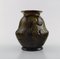 Dänische Jugendstil Vase aus dunkelgrün glasierter Keramik von Moller & Bøgely 2
