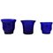 Lyngby Art Glass Vases in Blue, Set of 3 1