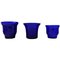 Vases Lyngby en Verre Bleu, Set de 3 1