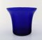 Vases Lyngby en Verre Bleu, Set de 3 2