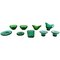 Arthur Percy for Nybro Sweden Collection of Green Art Glass, Set of 9 1