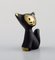 Walter Bosse für Herta Baller Black Gold Line Katze aus Bronze, 1950er 4