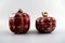 Collection of Red Rubin Pottery with Red Glaze and Gold by Arthur Percy for Upsala-Ekeby, Set of 4 4