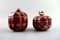 Collection of Red Rubin Pottery with Red Glaze and Gold by Arthur Percy for Upsala-Ekeby, Set of 4, Image 4