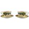 Gianni Versace for Rosenthal Ivy Leaves Passion Cups with Saucers, Set of 4 1