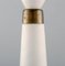 Tischlampe aus weißem Kunstglas mit Messinghalterung von Holmegaard, 1960er 4