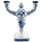 Aluminia & Royal Copenhagen Blue Tranquebar 2-Arm Candleholder, 1940s, Image 1