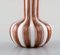 Mouth Blown Brown and White Striped Murano Art Glass Zanfirico Vase, 1960s 3
