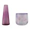 Vases in Mouth-Blown Art Glass from Bornholm, Denmark, Set of 2 1